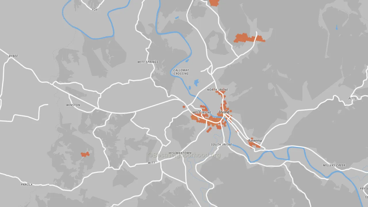 Bike Grade map of 40336, KY