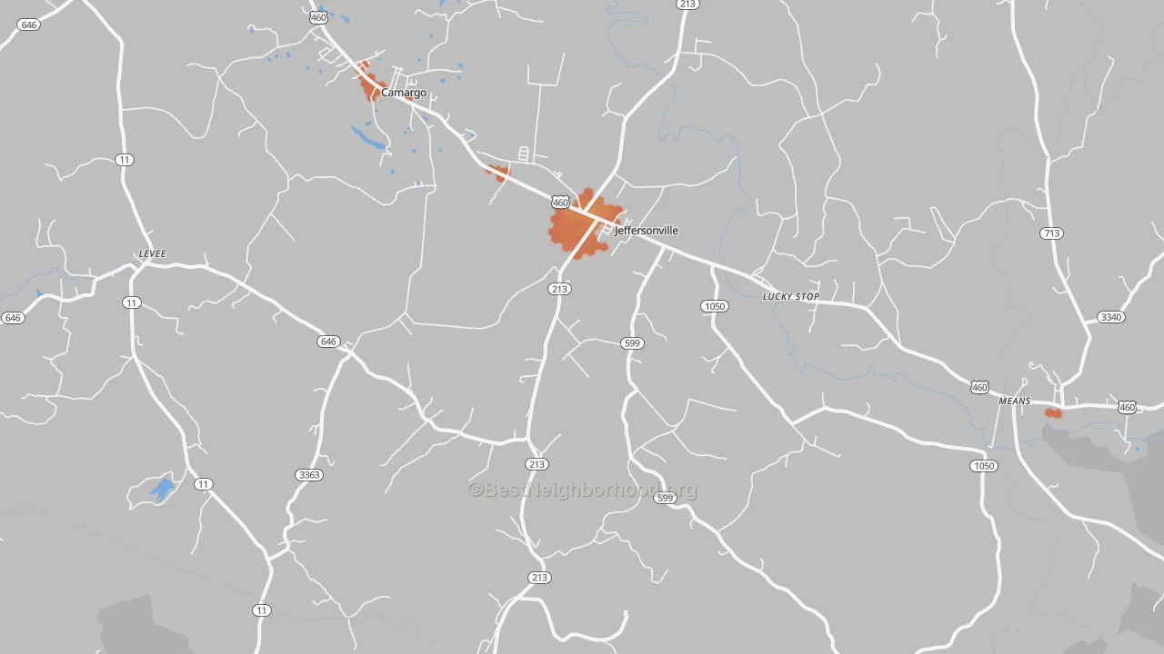 Bike Grade map of 40337, KY