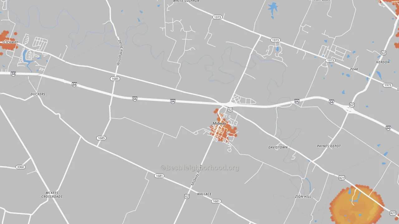 Bike Grade map of 40347, KY