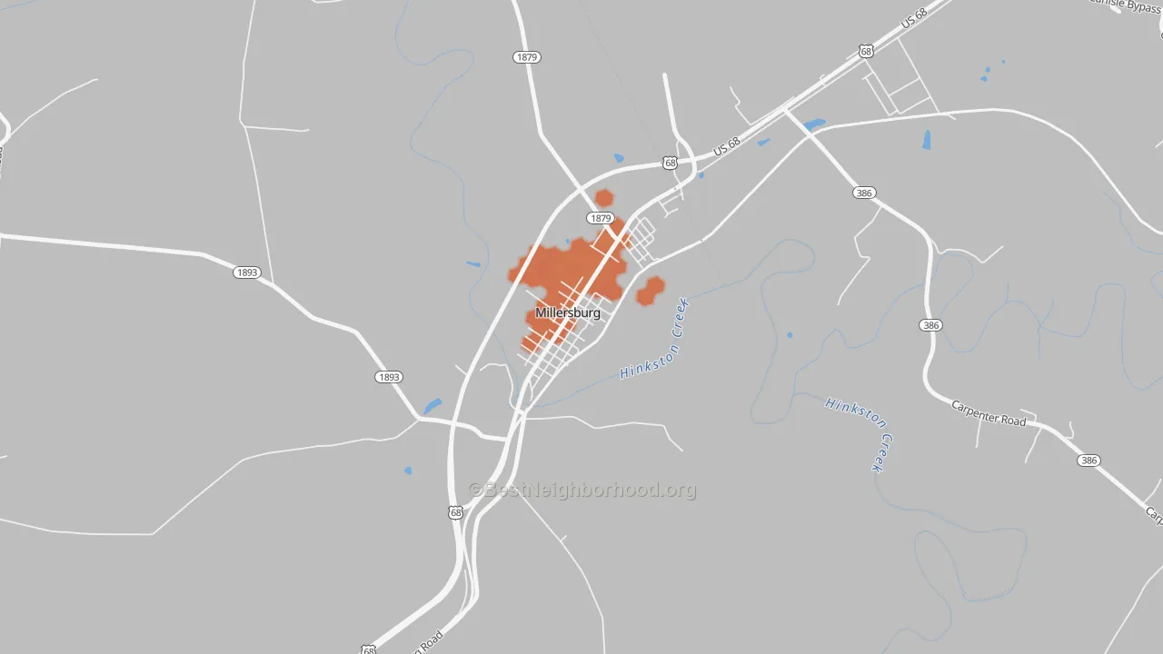 Bike Grade map of 40348, KY