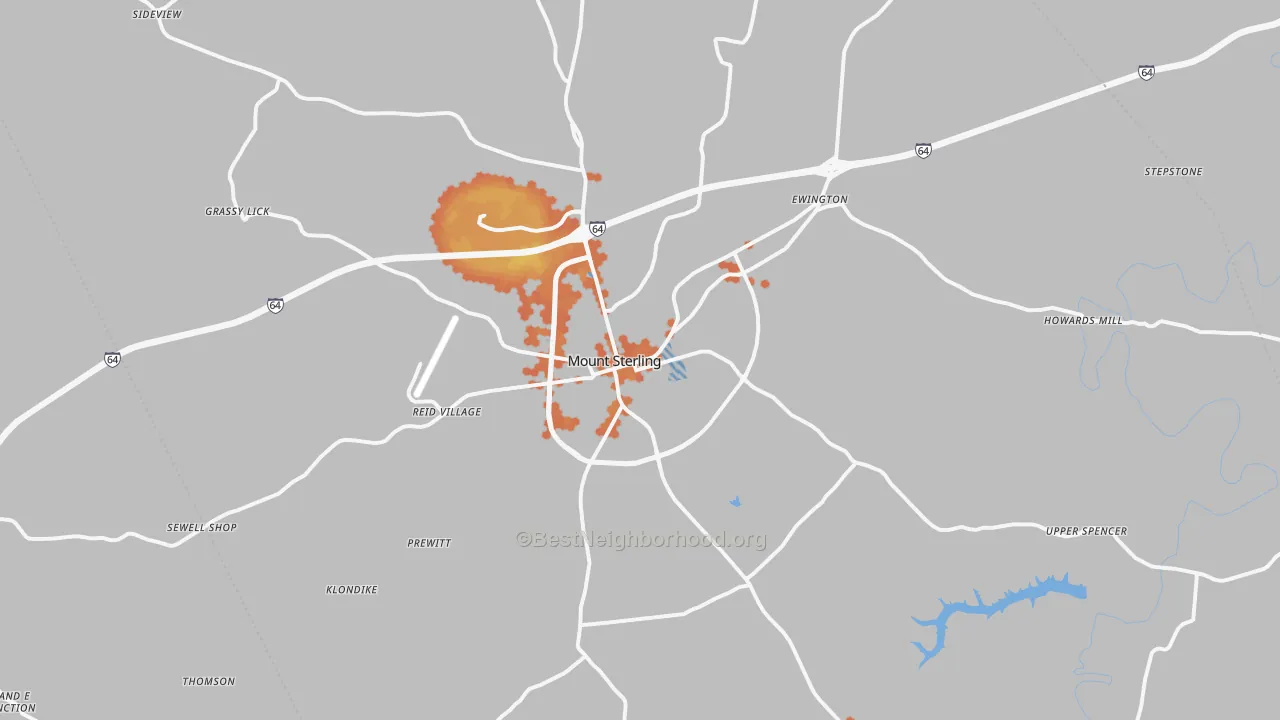 Bike Grade map of 40353, KY