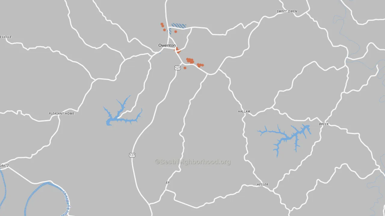 Bike Grade map of 40359, KY