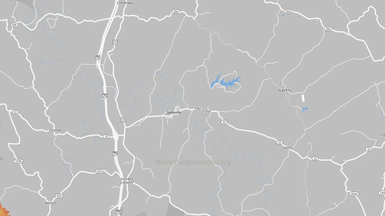 Bike Grade map of 40370, KY