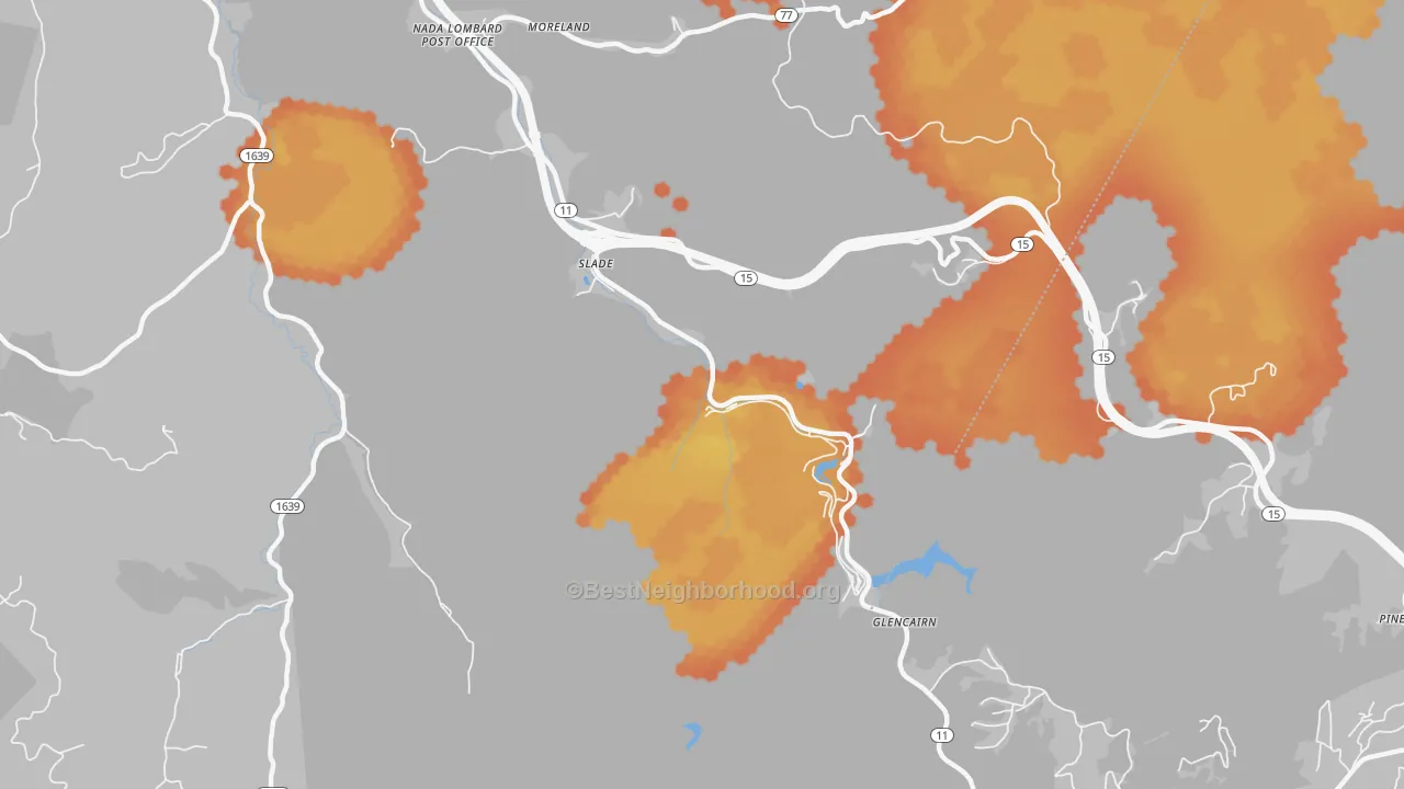 Bike Grade map of 40376, KY