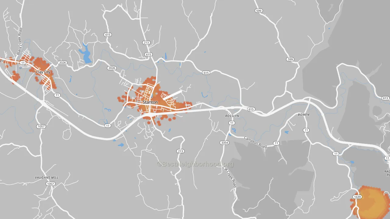 Bike Grade map of 40380, KY