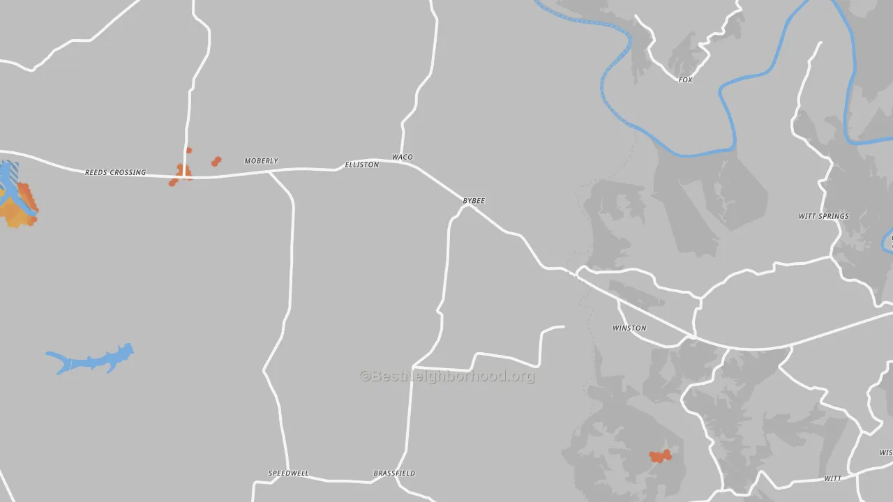 Bike Grade map of 40385, KY