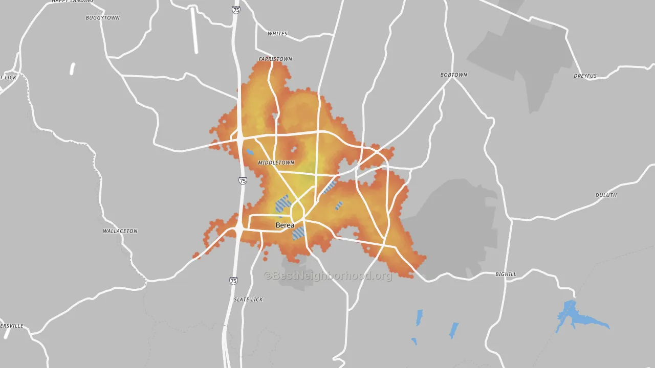 Bike Grade map of 40403, KY