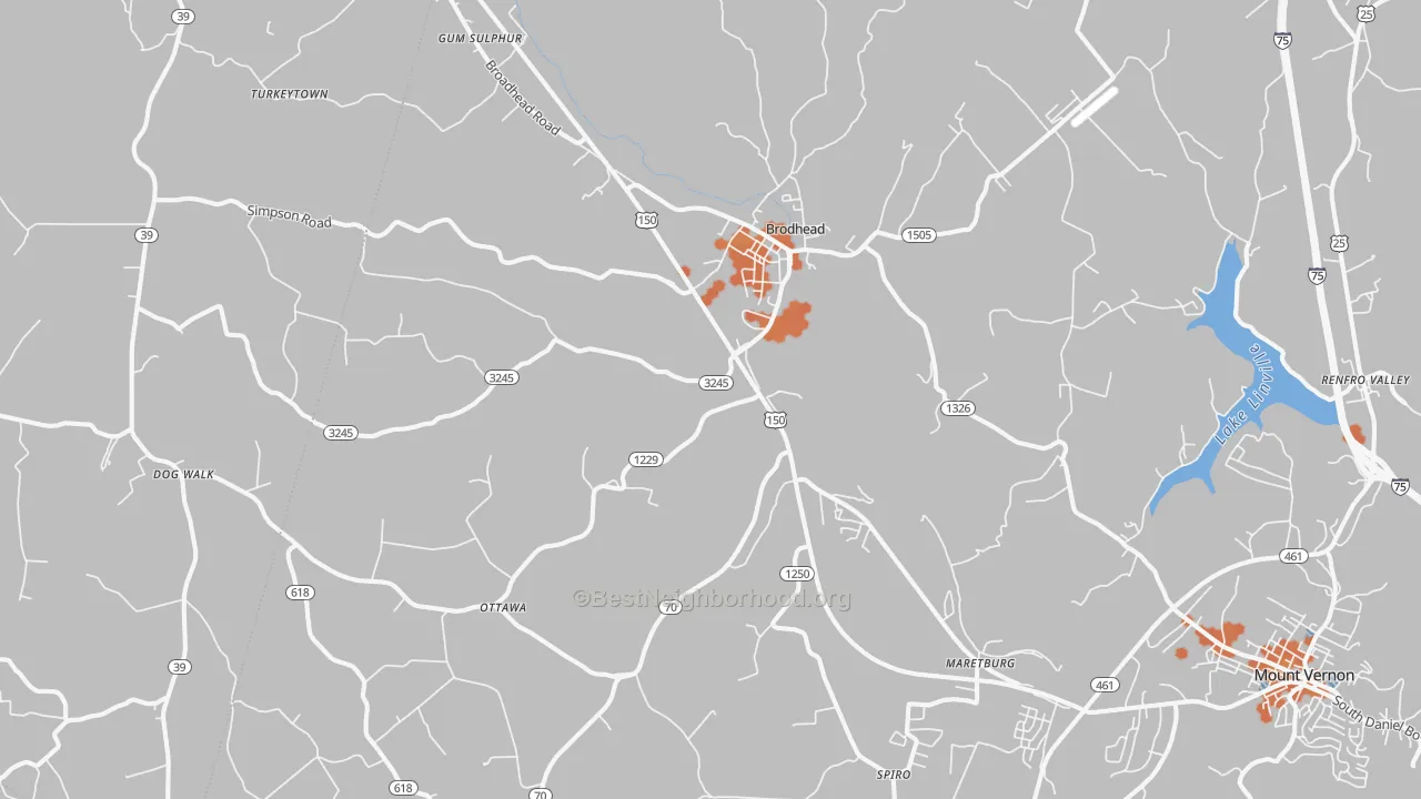 Bike Grade map of 40409, KY