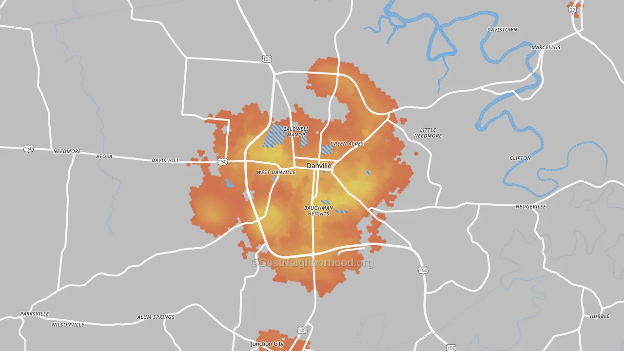 Bike Grade map of 40422, KY
