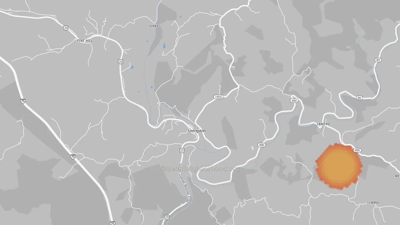 Bike Grade map of 40445, KY