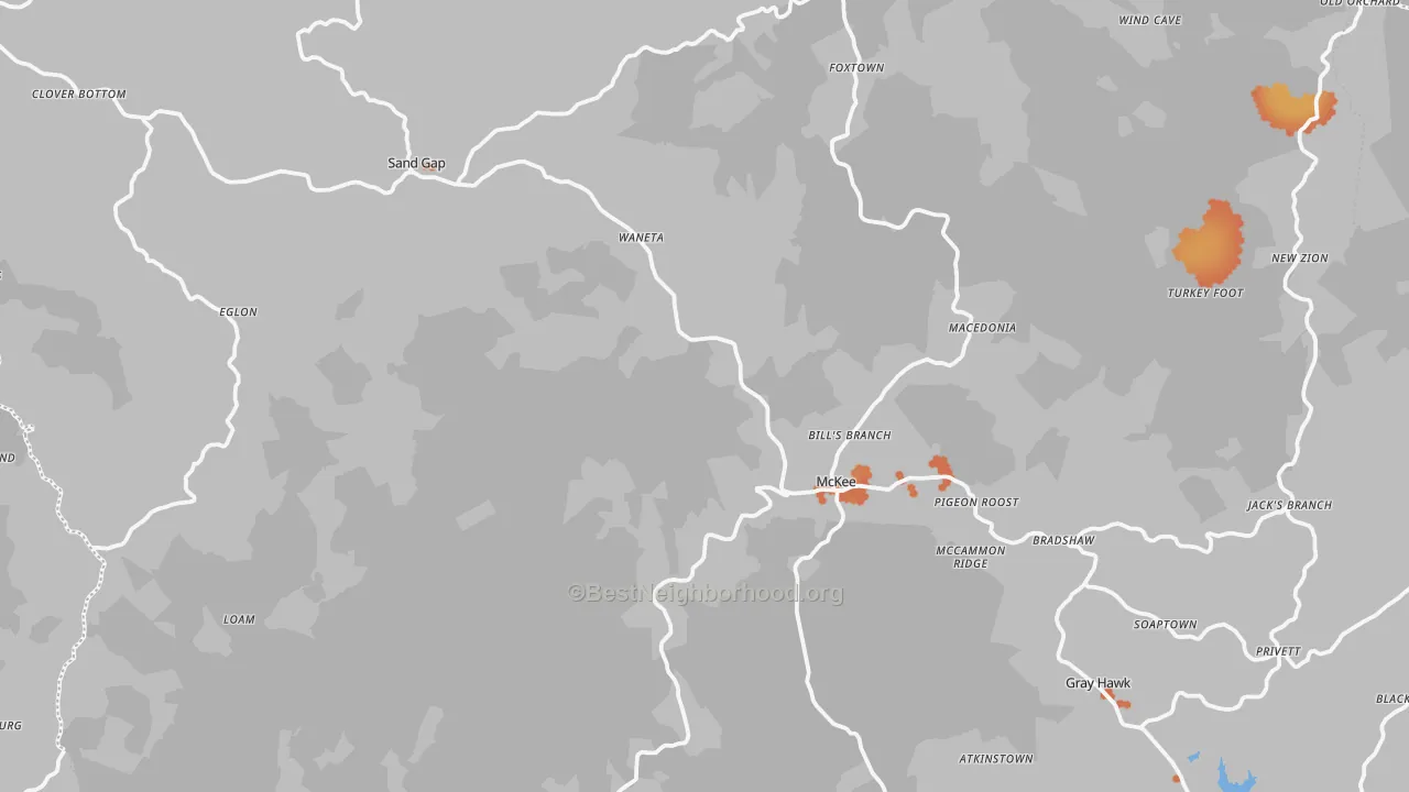 Bike Grade map of 40447, KY