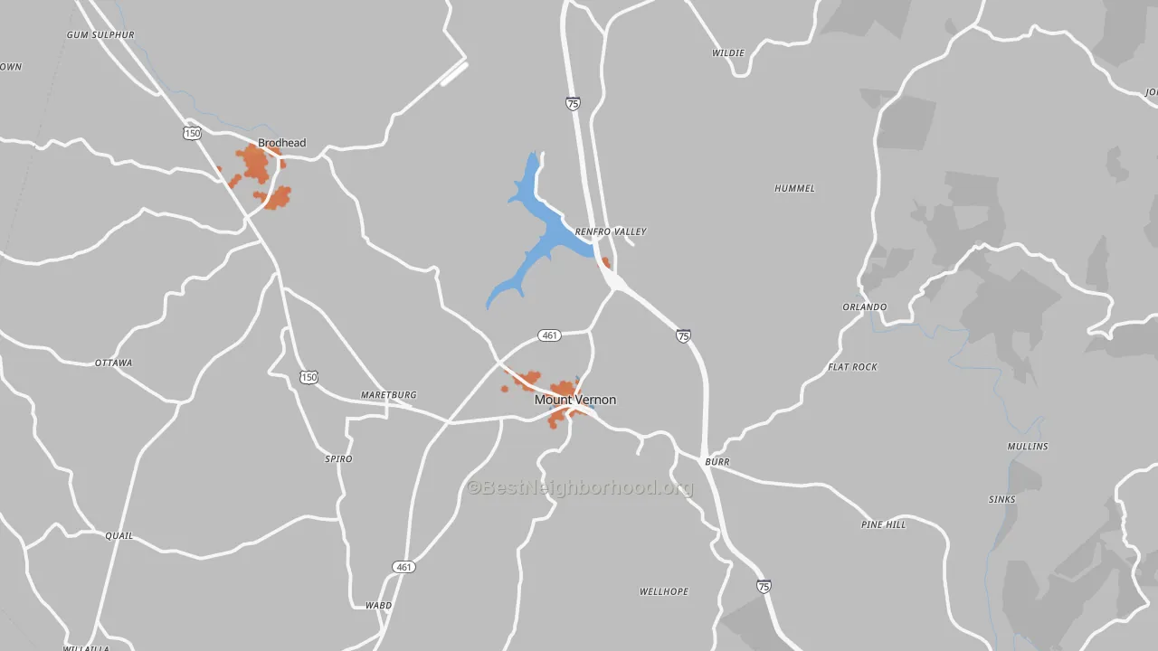 Bike Grade map of 40456, KY