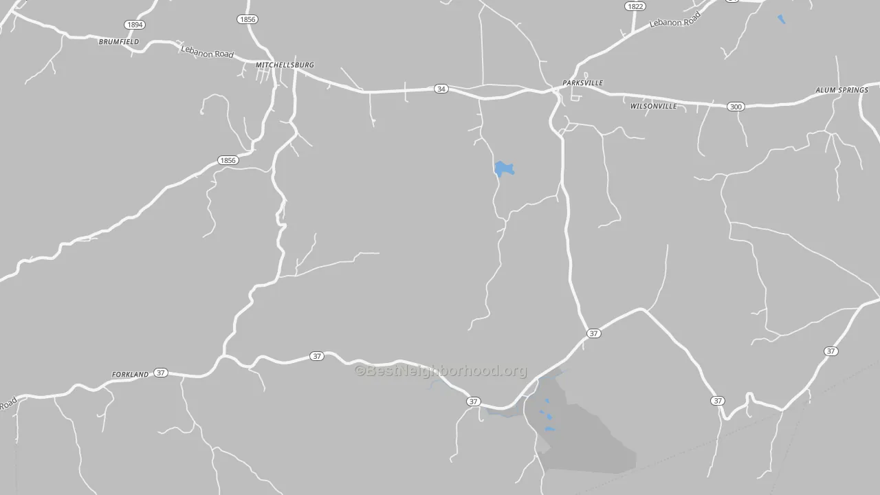 Bike Grade map of 40464, KY