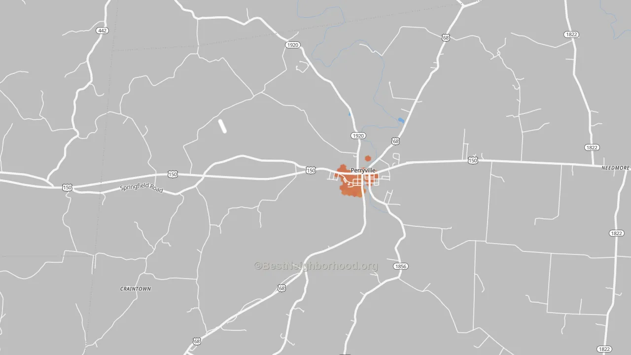 Bike Grade map of 40468, KY