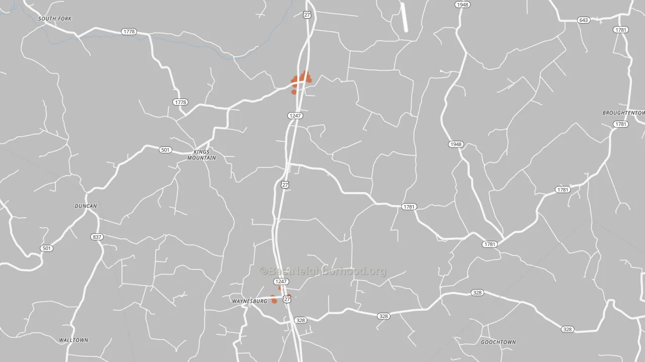 Bike Grade map of 40489, KY