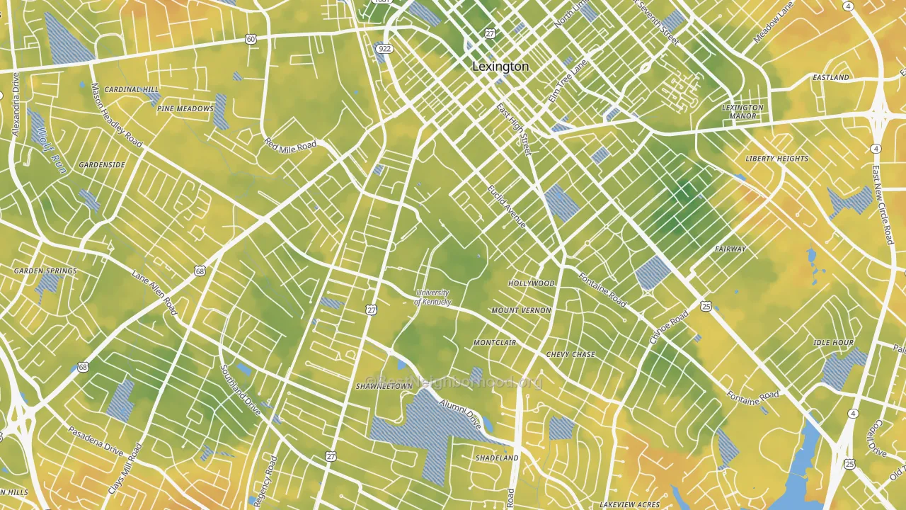 Bike Grade map of 40506, KY