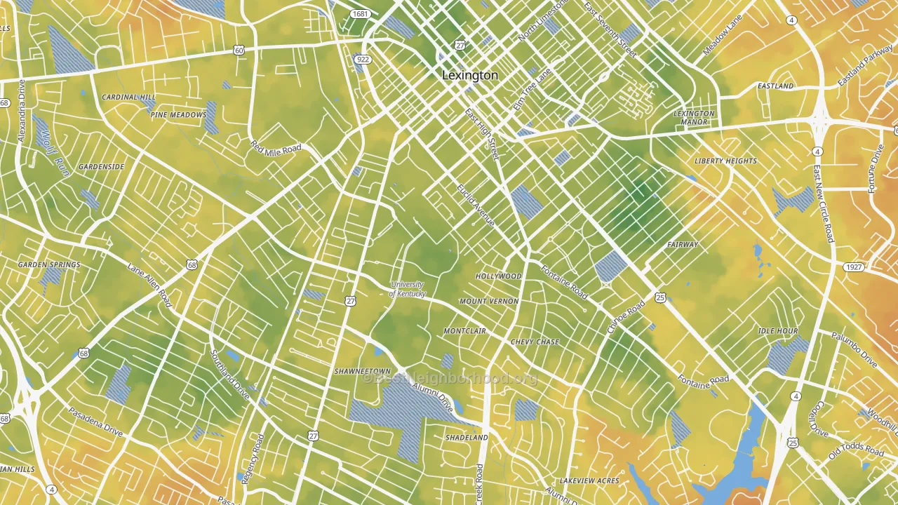 Bike Grade map of 40526, KY