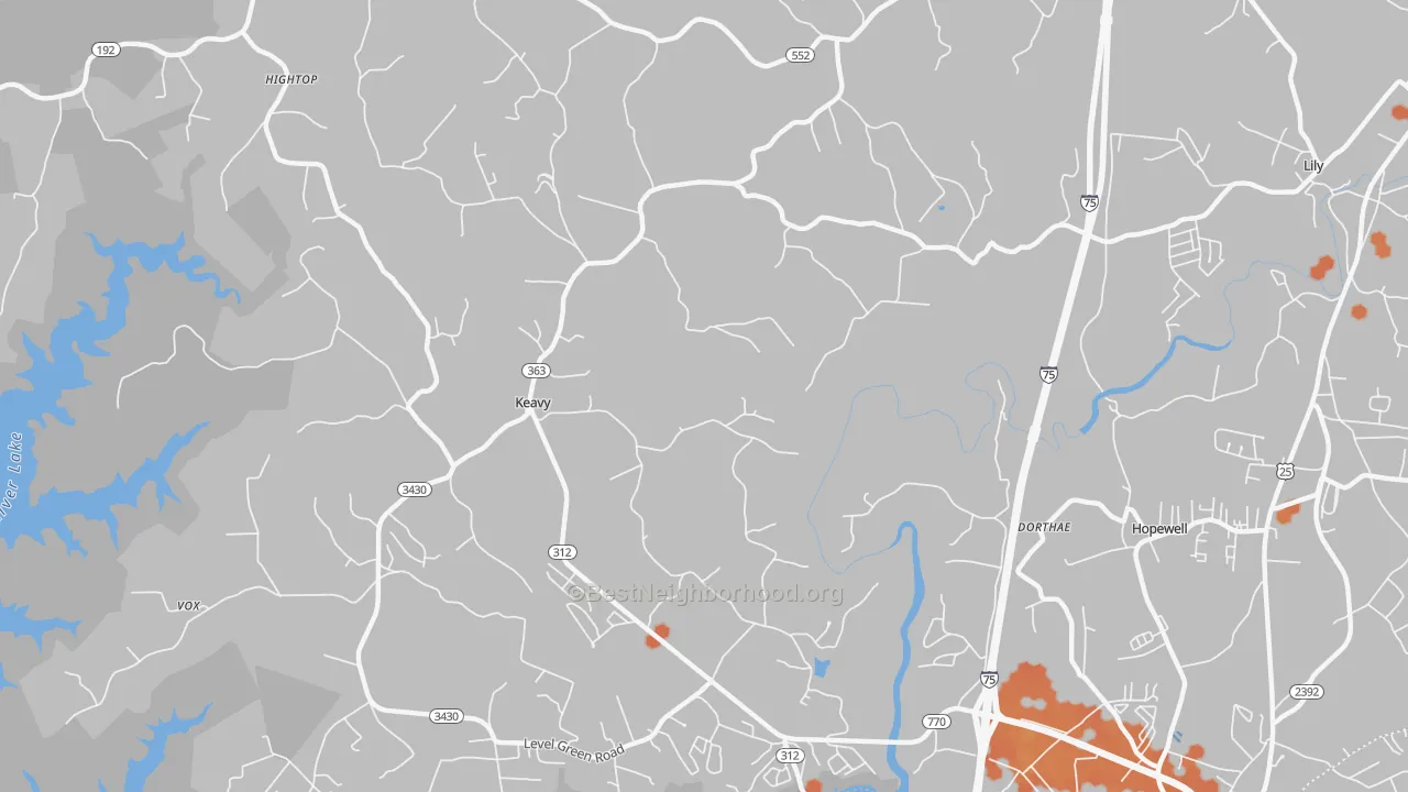 Bike Grade map of 40737, KY