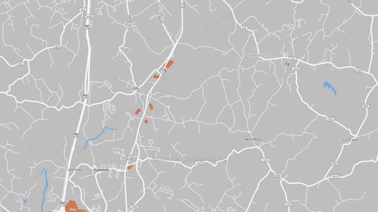 Bike Grade map of 40740, KY