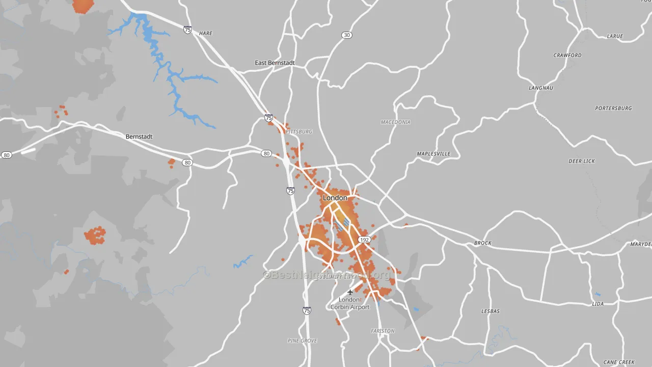 Bike Grade map of 40741, KY