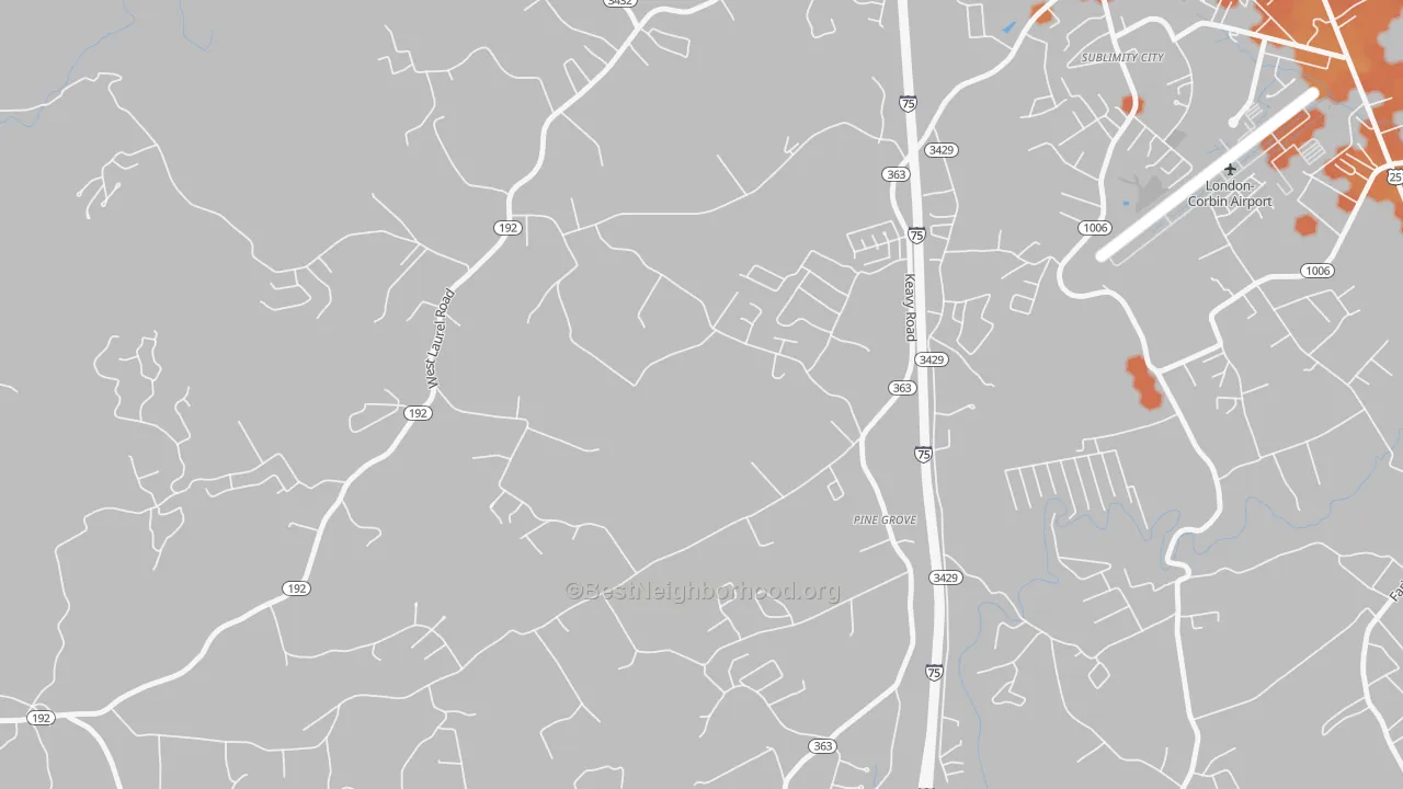 Bike Grade map of 40743, KY