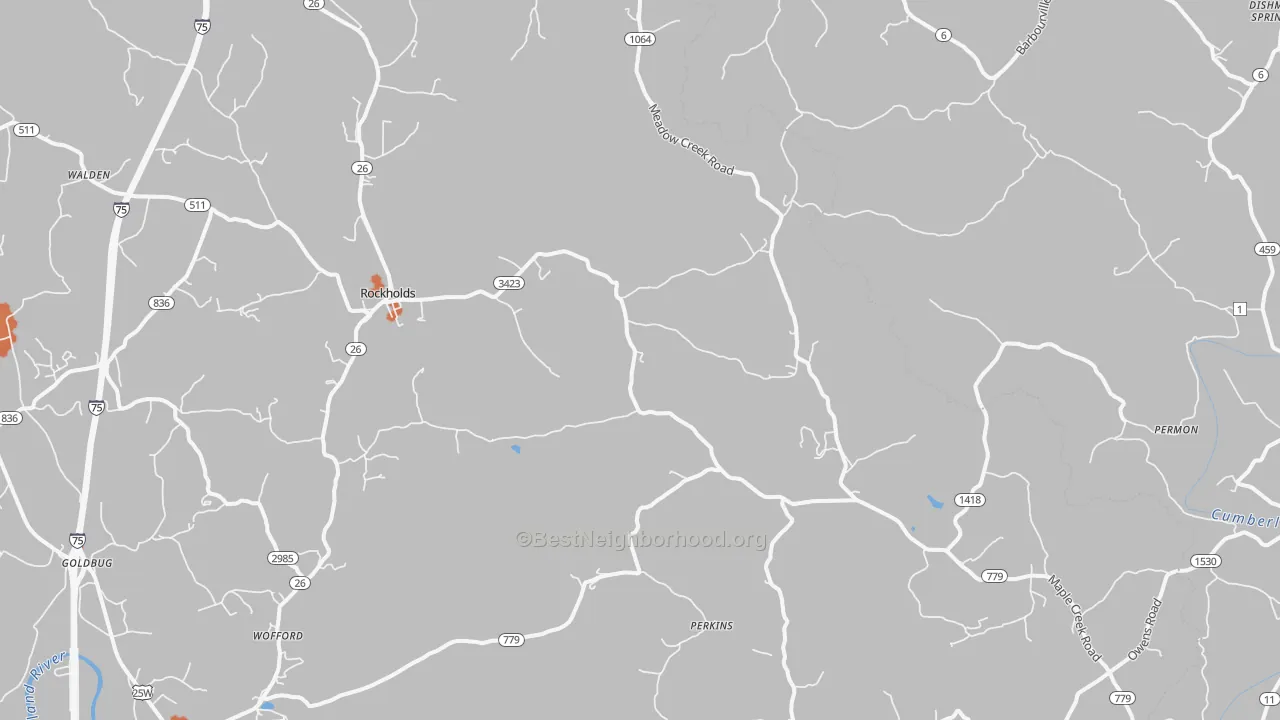 Bike Grade map of 40759, KY