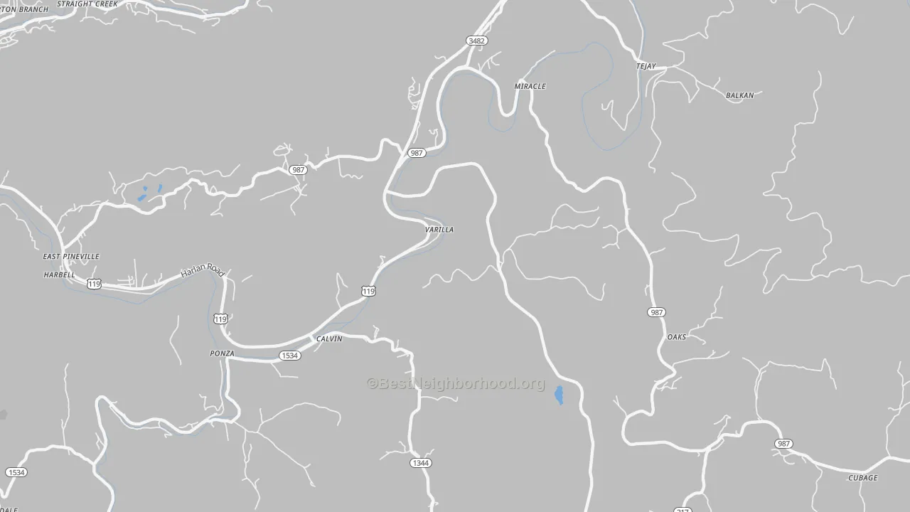 Bike Grade map of 40813, KY