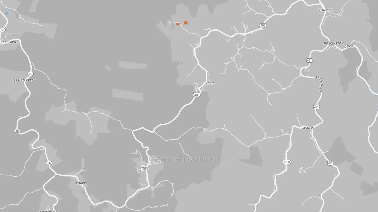 Bike Grade map of 40827, KY