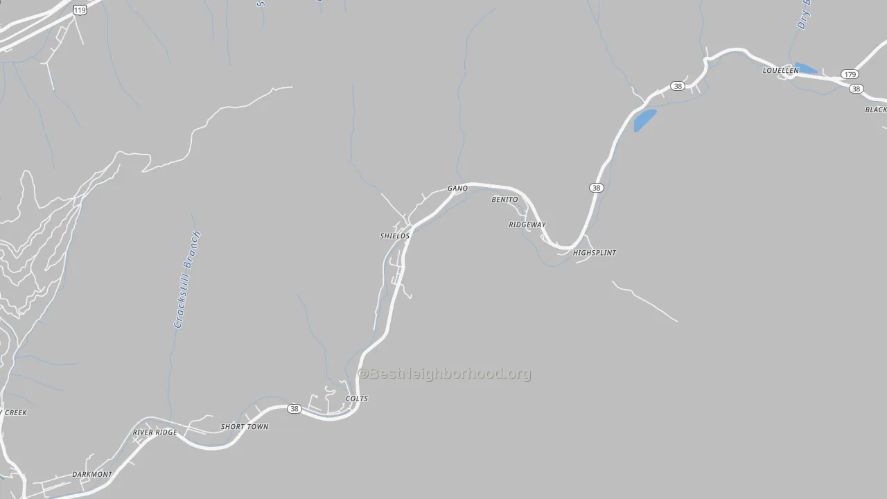 Bike Grade map of 40849, KY