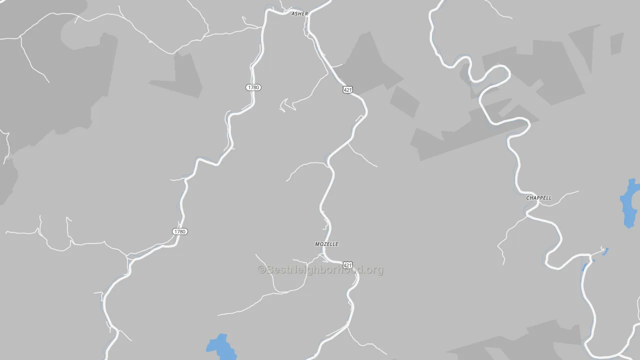 Bike Grade map of 40858, KY