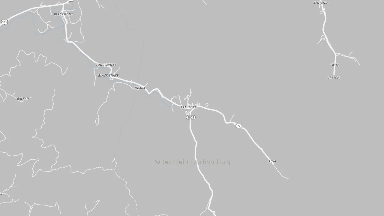 Bike Grade map of 40863, KY