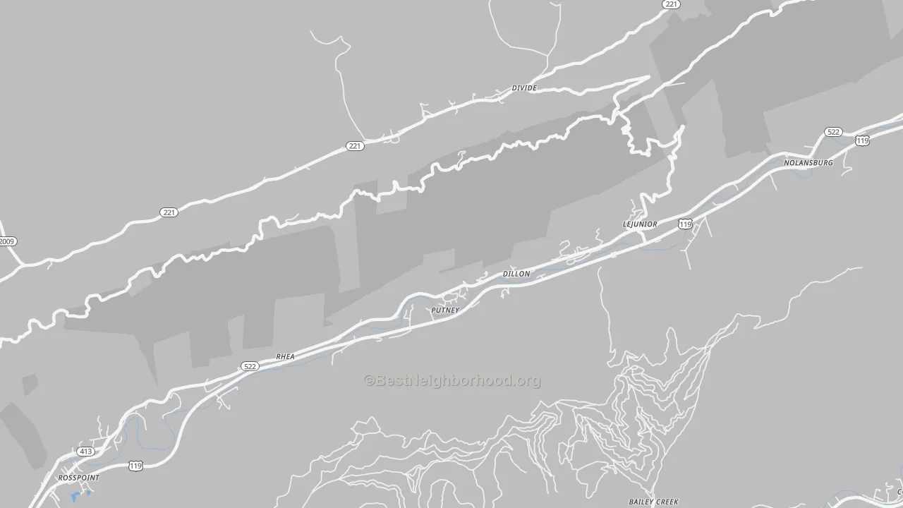 Bike Grade map of 40865, KY