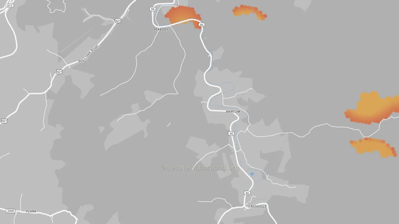 Bike Grade map of 40914, KY