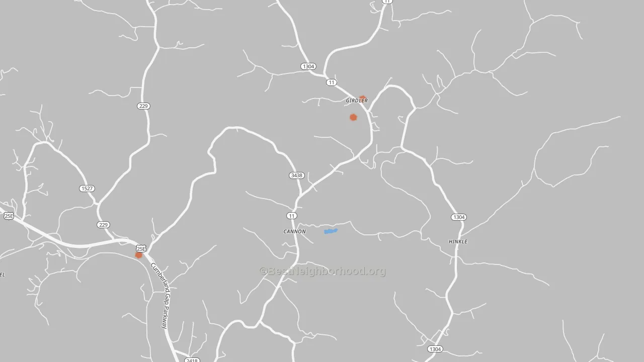 Bike Grade map of 40923, KY