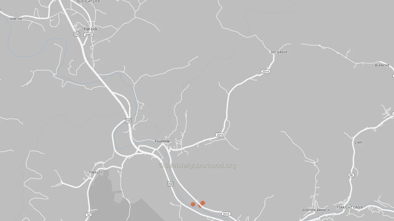 Bike Grade map of 40939, KY