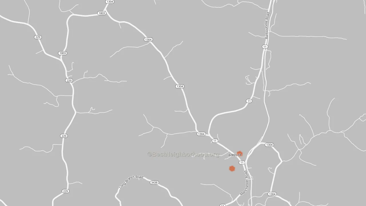 Bike Grade map of 40943, KY