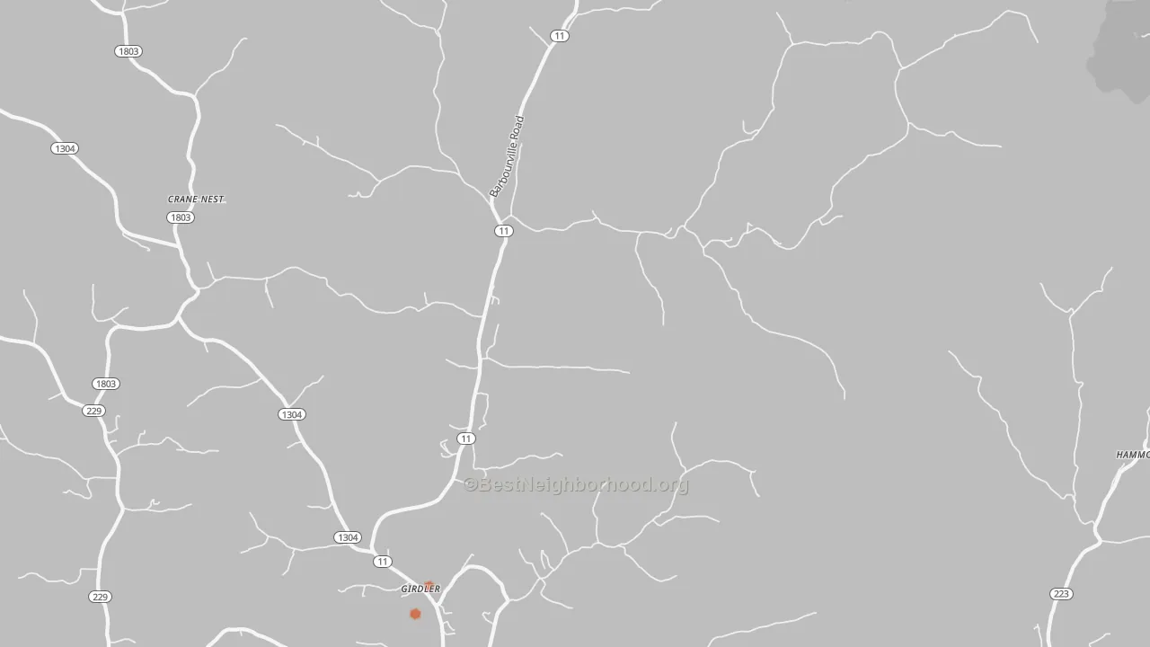 Bike Grade map of 40946, KY