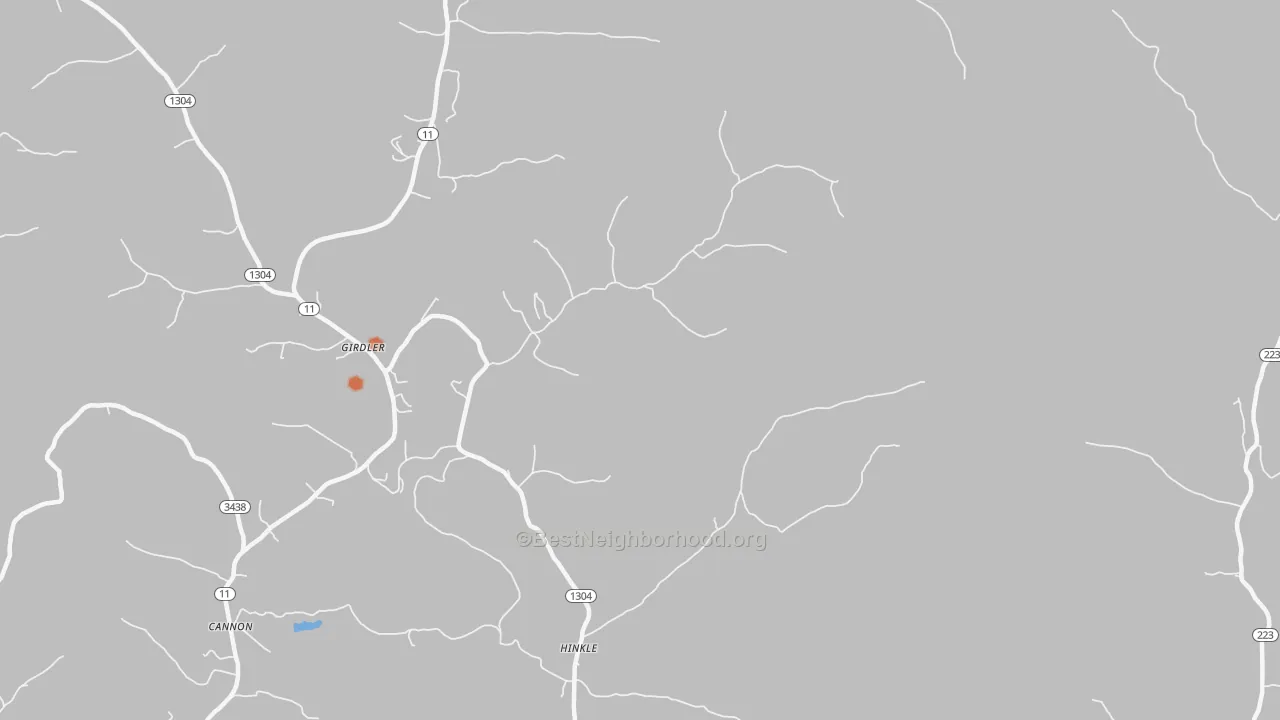 Bike Grade map of 40953, KY