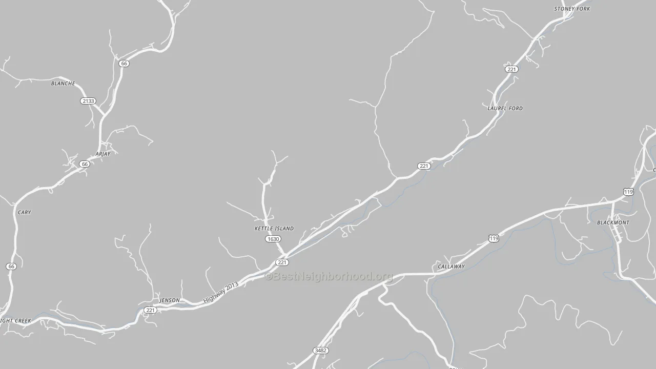 Bike Grade map of 40958, KY