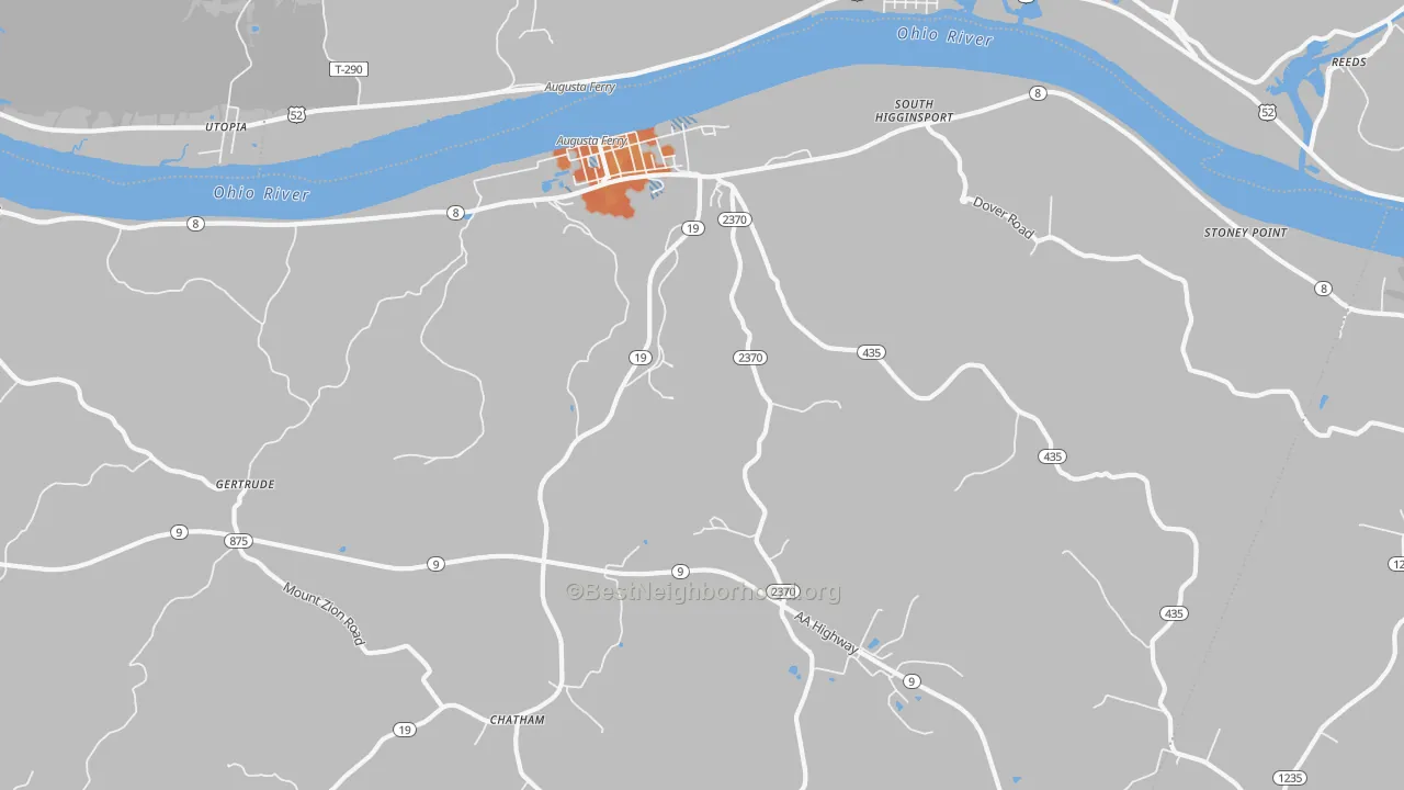 Bike Grade map of 41002, KY