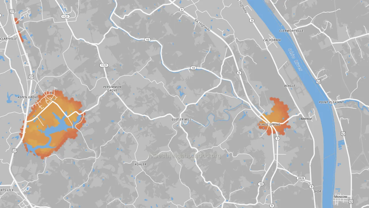 Bike Grade map of 41007, KY