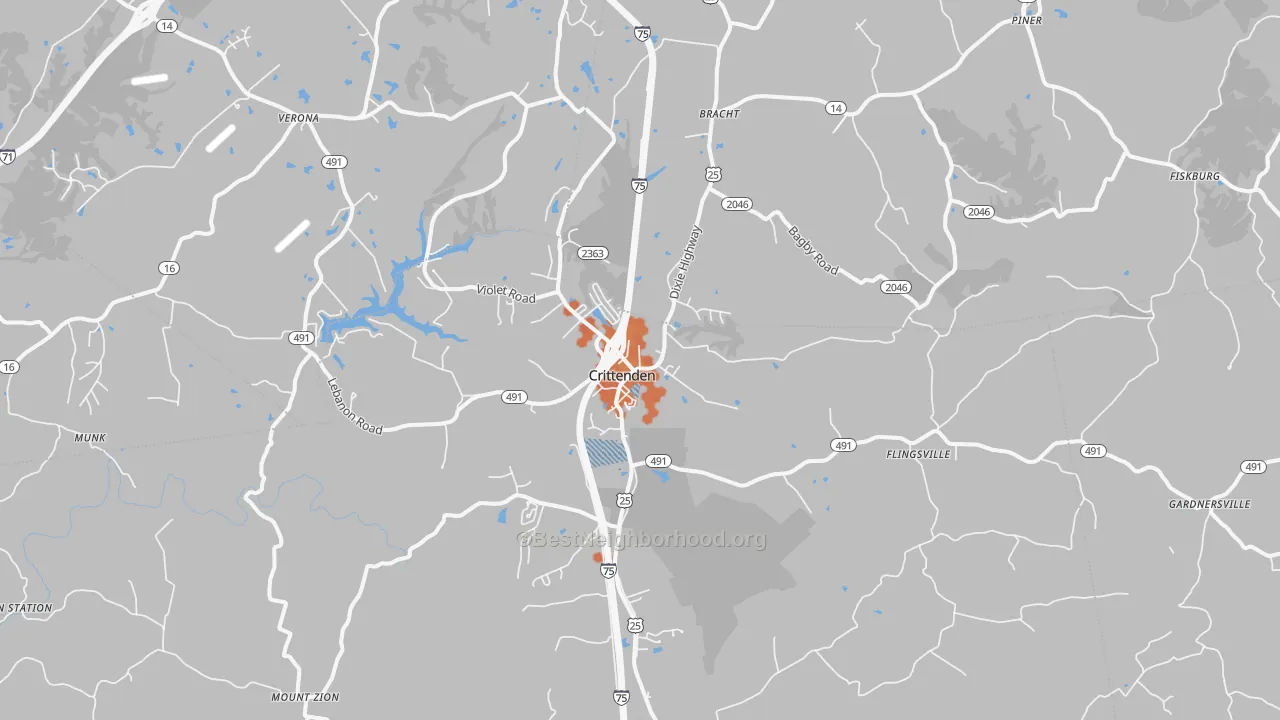 Bike Grade map of 41030, KY