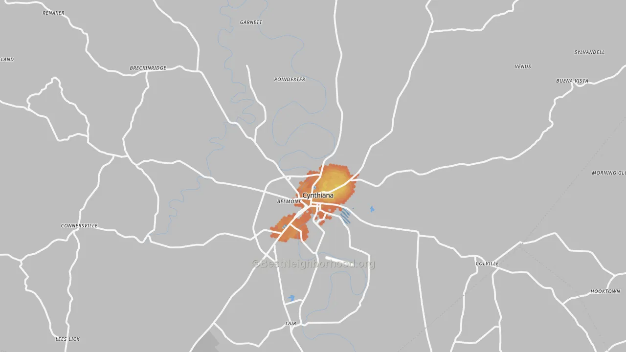 Bike Grade map of 41031, KY