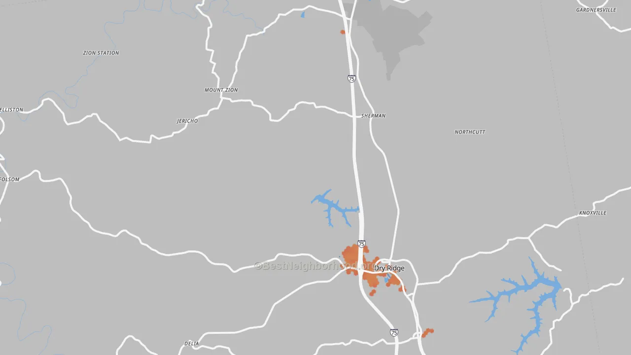 Bike Grade map of 41035, KY