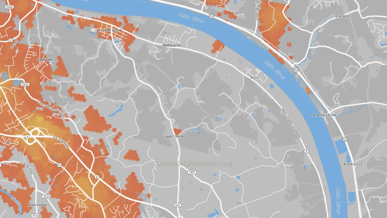 Bike Grade map of 41059, KY