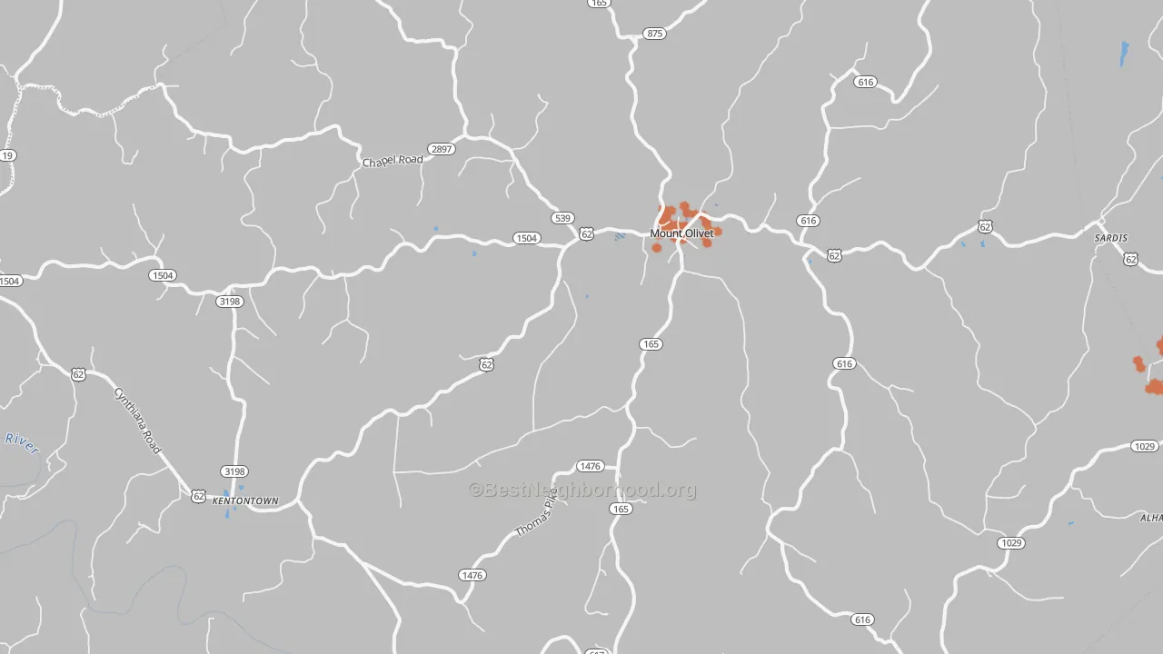 Bike Grade map of 41064, KY