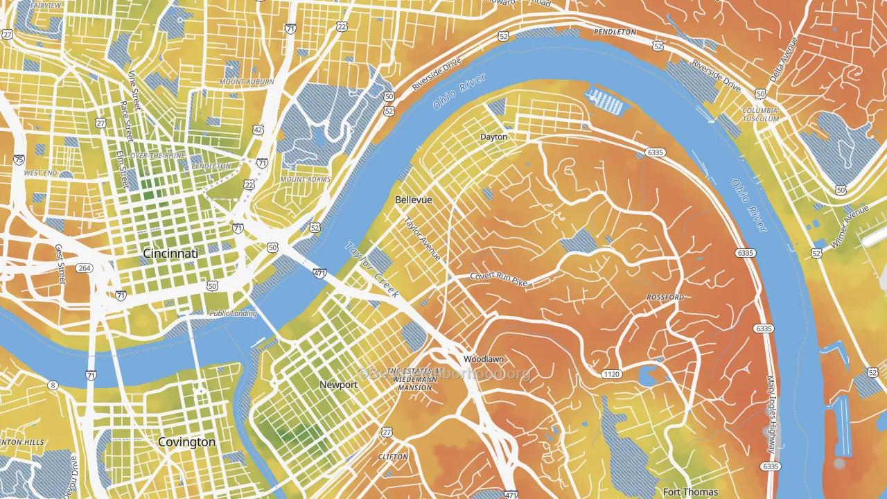 Bike Grade map of 41073, KY