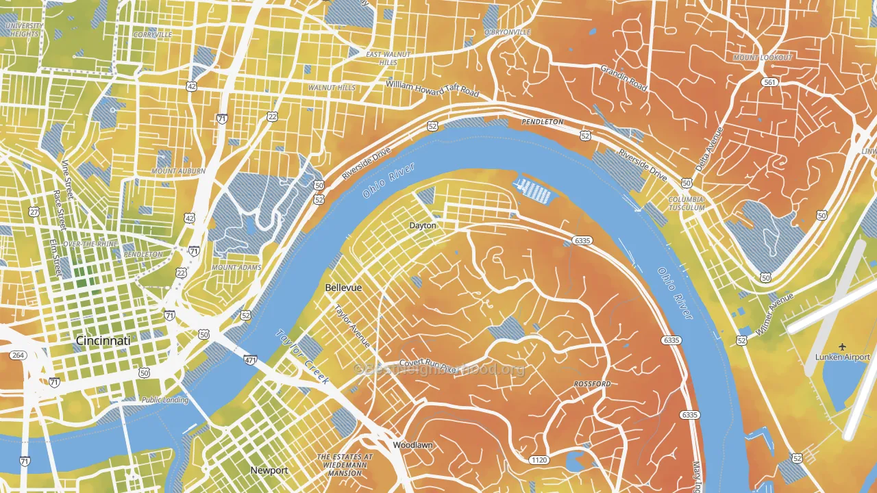 Bike Grade map of 41074, KY