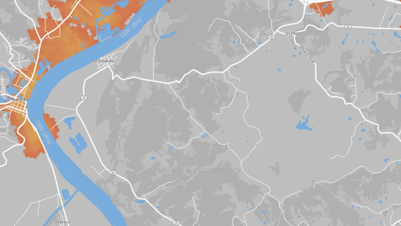 Bike Grade map of 41080, KY