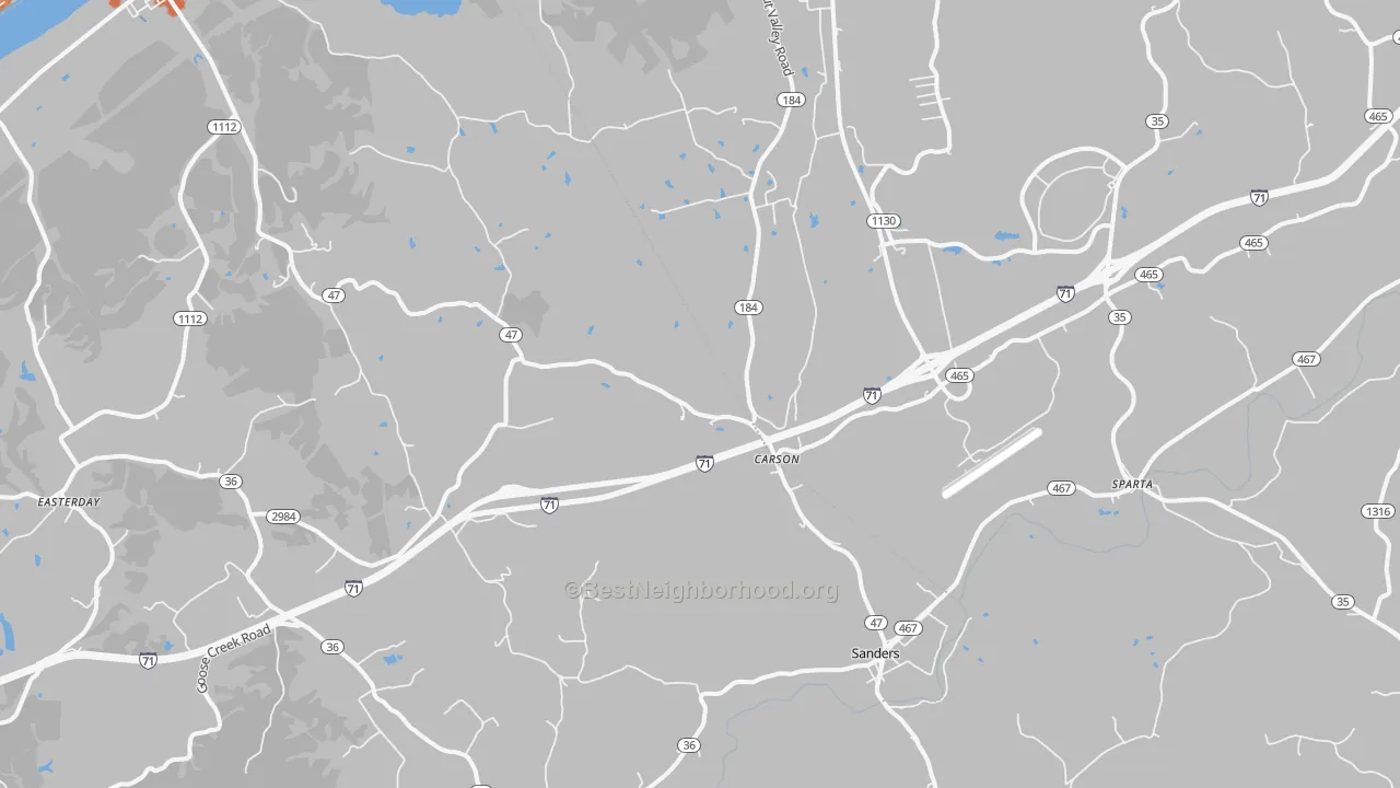Bike Grade map of 41083, KY